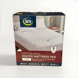 Serta Cotton‎ Rich Heated Mattress Pad - Twin NIB